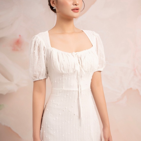 WHITE MIDI DRESS - Picture 3 of 3